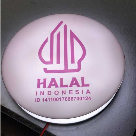 

Neon Box Round Logo Halal Minimalis Sign Box 20CM