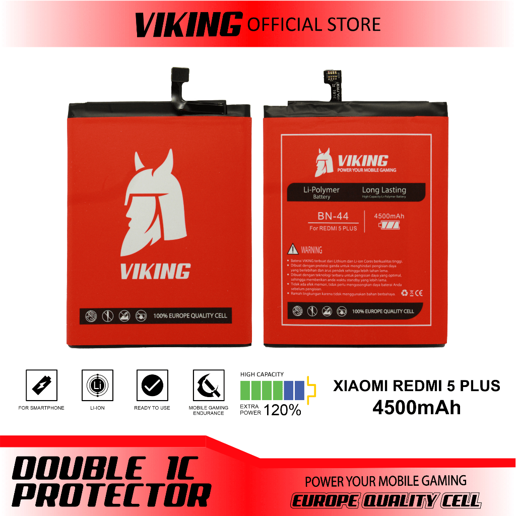 VIKING Baterai Redmi 5 Plus / 5+ BN44 Double Power