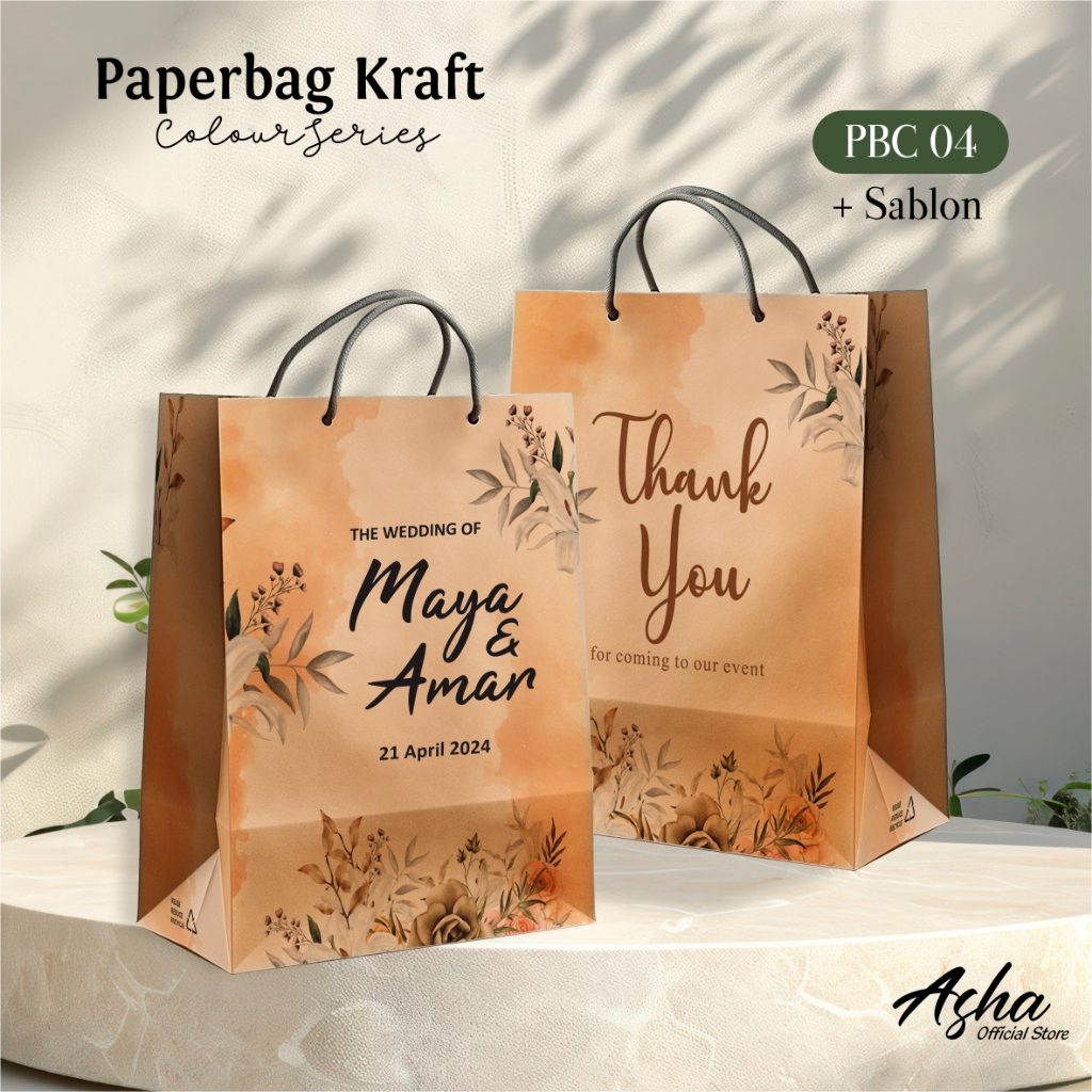 

PAPER BAG SABLON MOTIF READY STOCK - TAS SOUVENIR PERNIKAHAN BAHAN KRAFT MURAH PBC 04