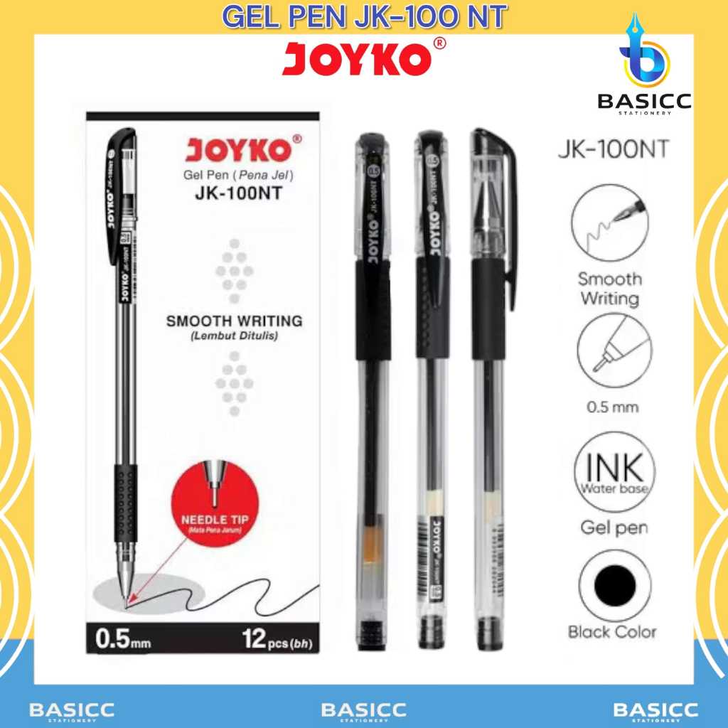 

Joyko Gel Pen JK-100 NT Smooth Writing (Lembut Ditulis) | @1Ktk=12Pcs