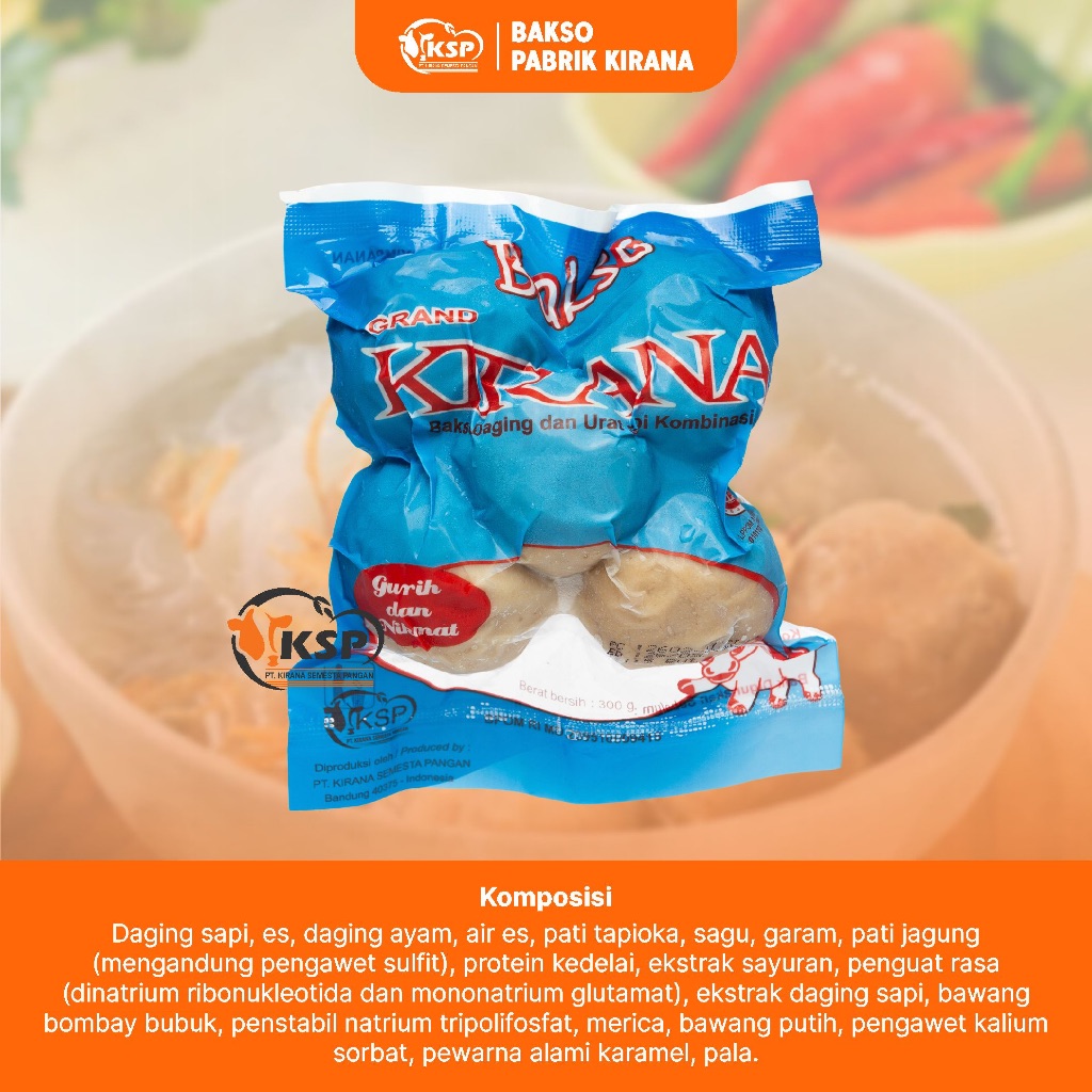 

BAH SLisi Grand Kirana Kemasan Instant Baso Cincang Isi 5 Butir