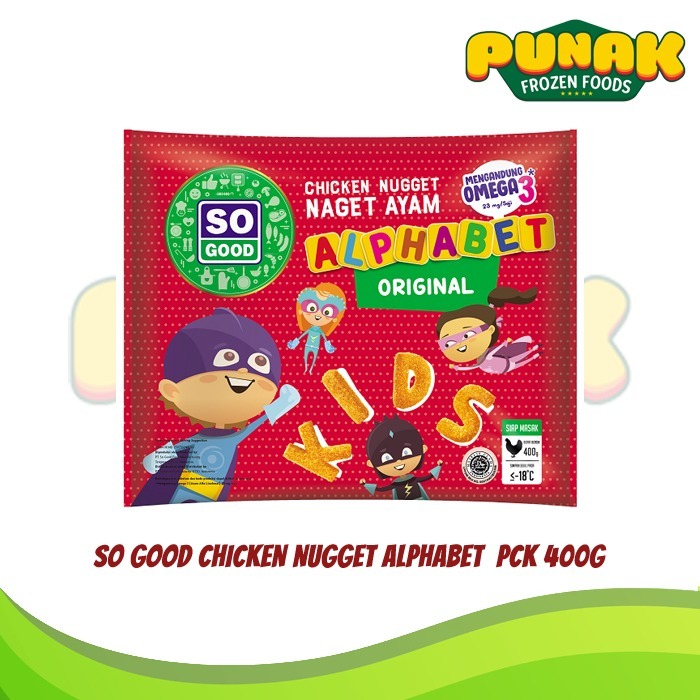 

SO GOOD CHICKEN NUGGETN NAGET AYAM ALPHABET 400g