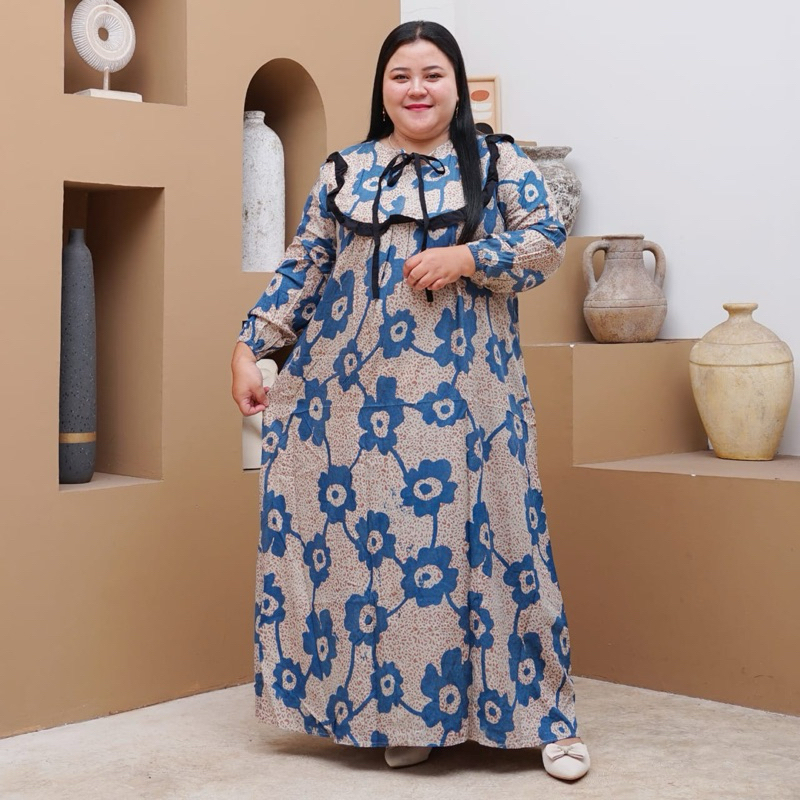 MAXI DRESS RAYON JUMBO LD 130 MODEL SUSUN KEKINIAN-GAMIS JUMBO BAHAN RAYON PREMIUM LD 130 MUAT BB100