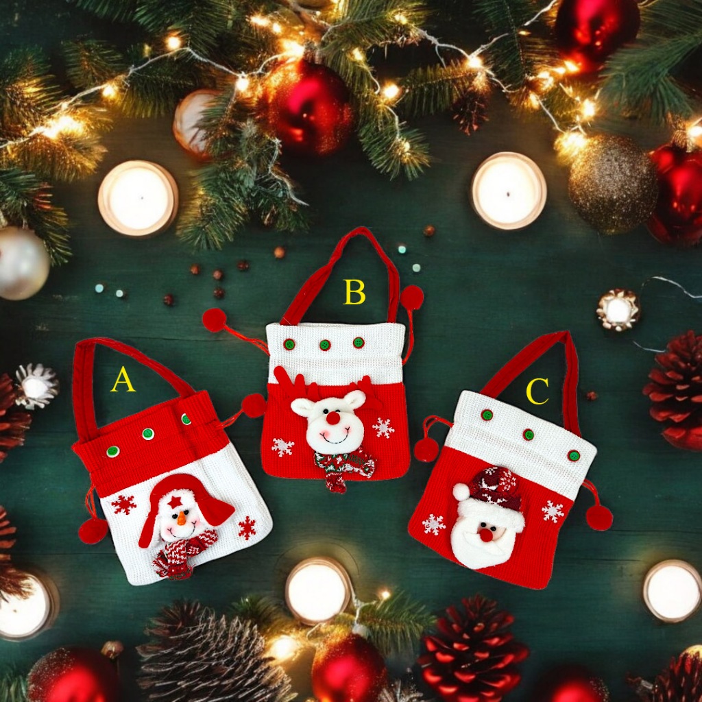 

Tas tenteng rajut Natal tas souvenir Natal goodie bag Natal tas make up Natal