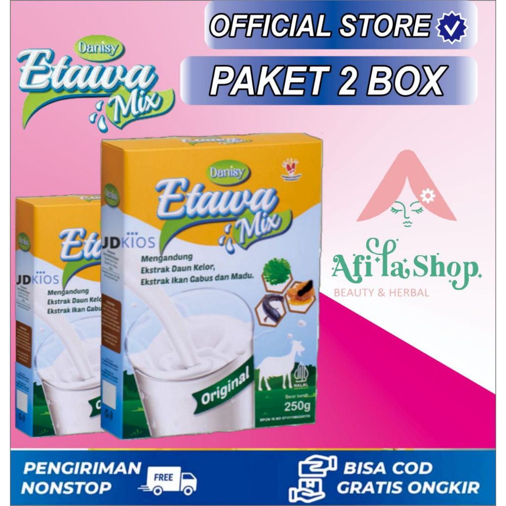 

PAKET 2 BOX uk. 250 gr Susu ETAWAMIX || minuman berkhasiat dari Susu Kambing Etawa