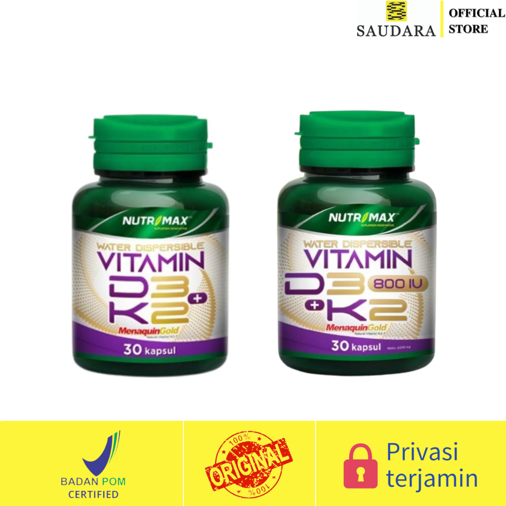 Nutrimax Vitamin D3 400IU + K2, Nutrimax Vitamin D3 800IU + K2 (30 Kapsul)