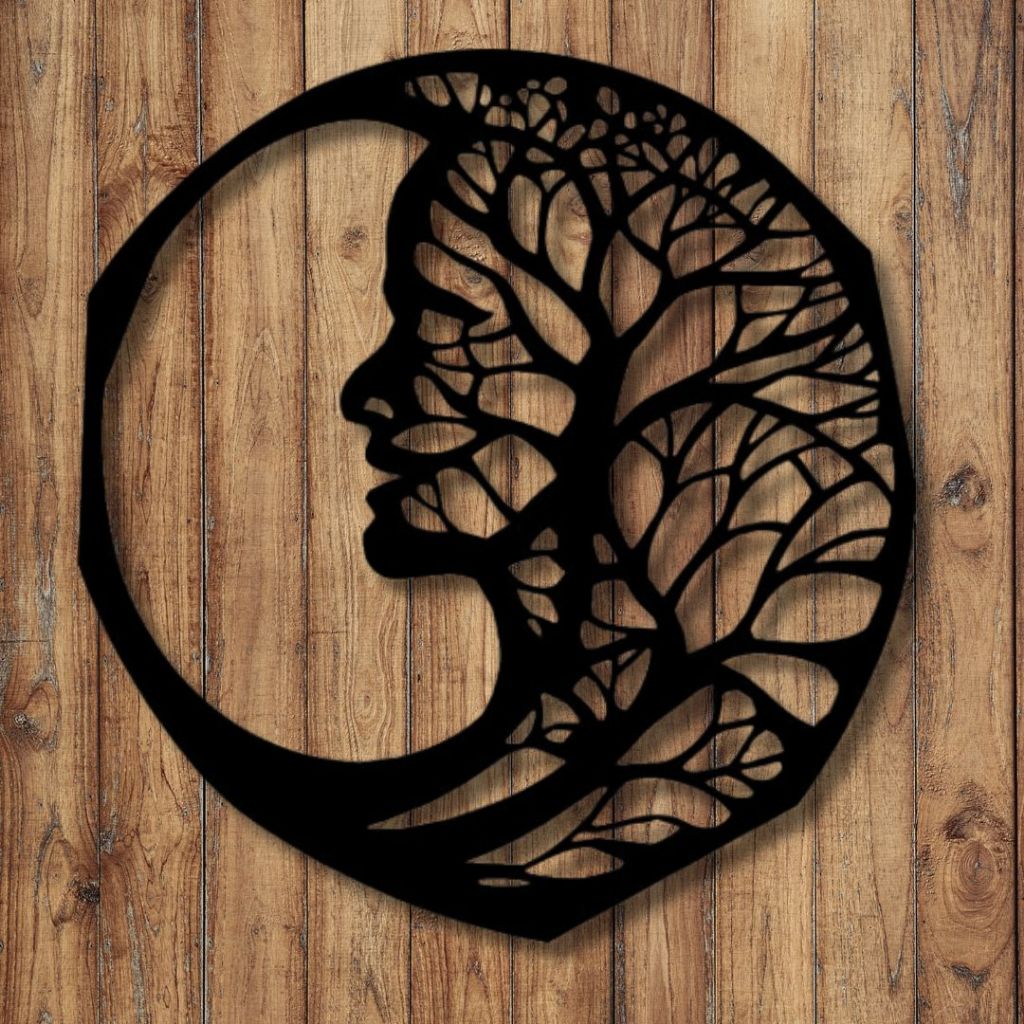 Wall Decor Aesthetic Hiasan Dinding Motif Pohon Abstrak siluet