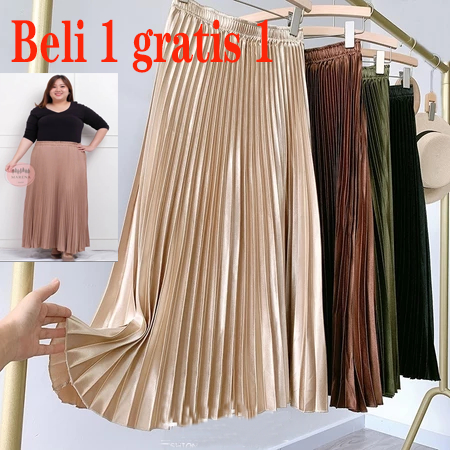 rok panjang muslimah Rok rempel lipit lipit premium import Rok Plisket Premium Rok Plisket Mayung Ro
