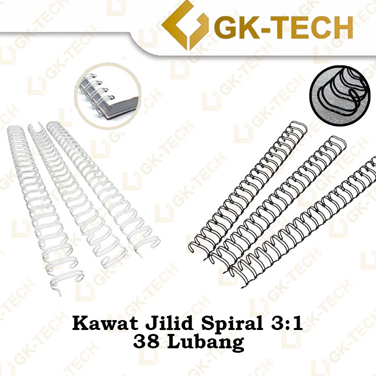 

KODE 7V7BP Ring Kawat Spiral Kawat Jilid Spiral 31 38 Lubang Warna HitamPutih