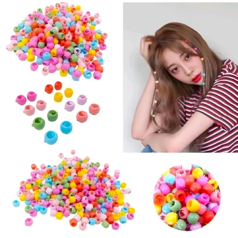 10 Buah Jepit Rambut Bulat Kecil-kecil Warna-warni