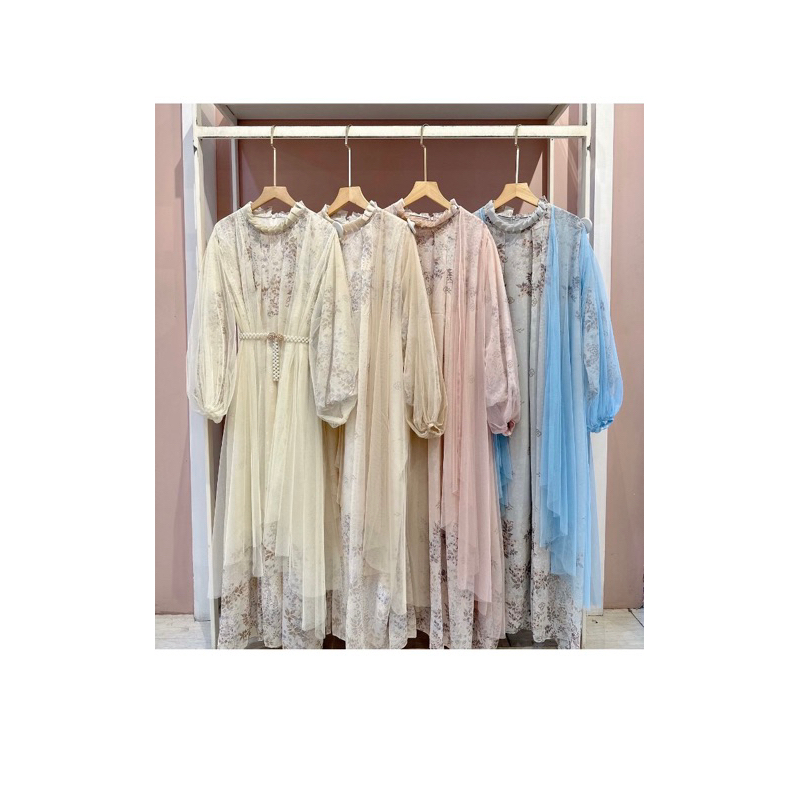 SILVANA DRESS CERUTY TULE PREMIUM 2in1 GAMIS LEBARAN 2025 DRESS MEWAH