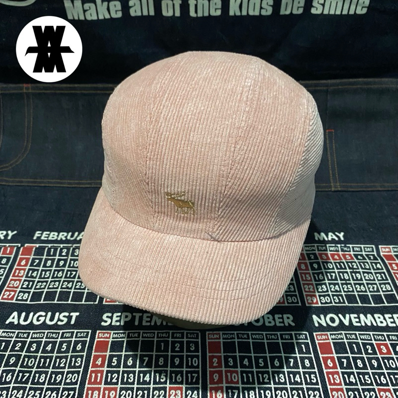 Abercrombie & Fitch Moose Corduroy Five Panel Cap Pink OSFA