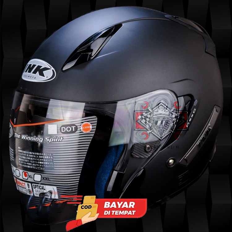 HELM INK METRO2 SOLID BLACK DOFF - DOUBLE VISOR