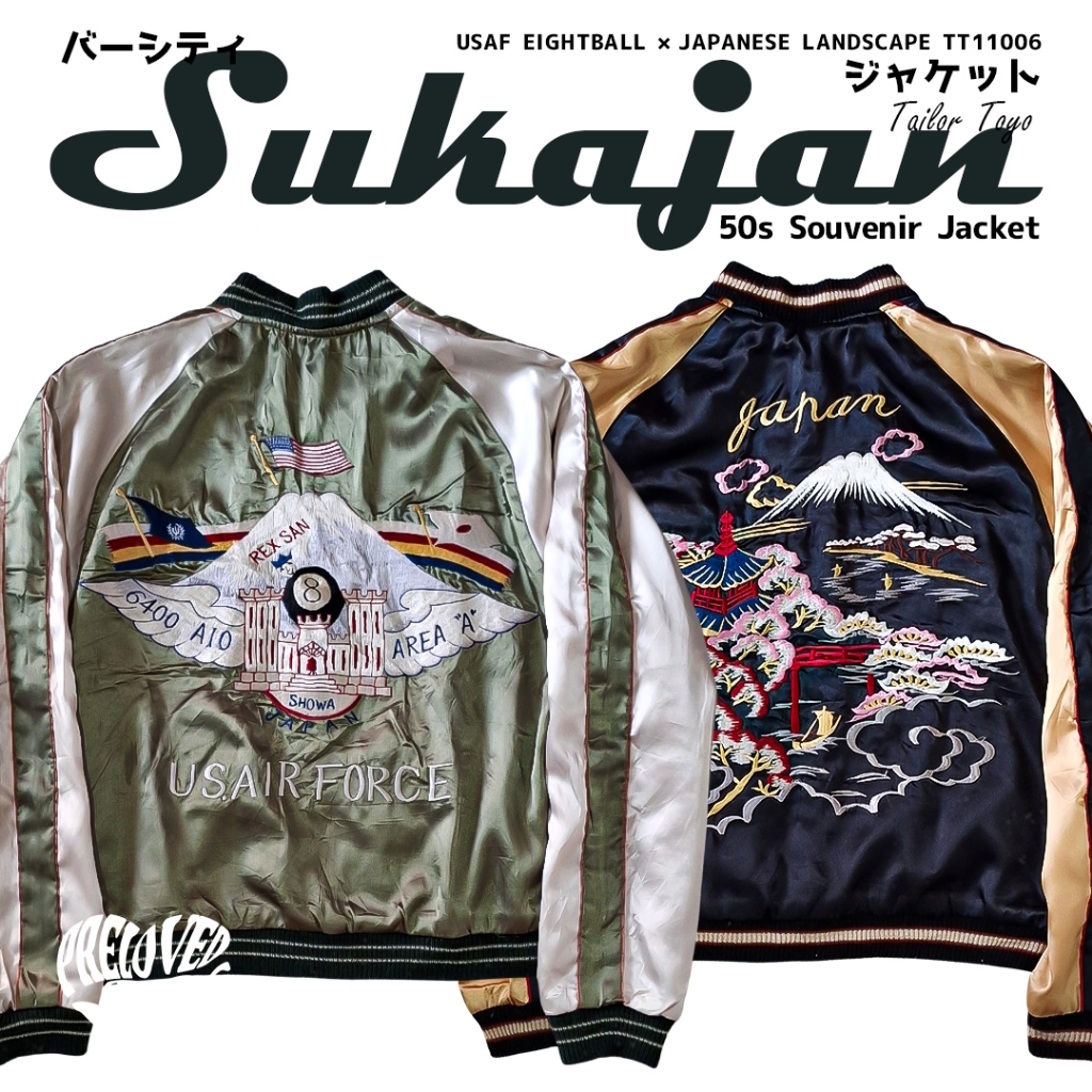 Sukajan Tailor Toyo USAF EIGHTBALL × JAPANESE LANDSCAPE Lot No. TT11006
