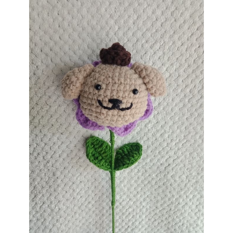 amigurumi flower dog/amigurumi puppy/buket rajut anjing/buket rajut boneka/buket rajut