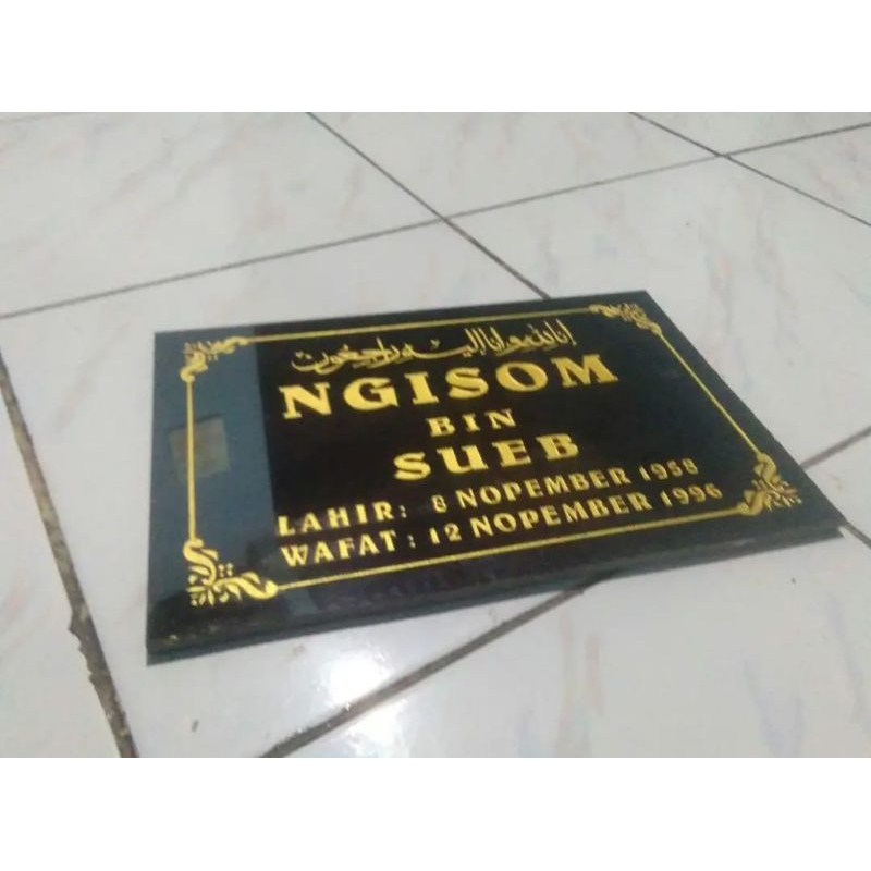 Batu Nisan Granit 20x25 - Lempengan Nama Batu Nisan Granit Grade A