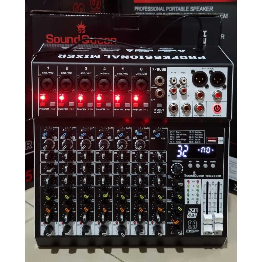 Mixer Audio SoundQueen Venom 8 / Venom8 8 Chanel Bluetooth