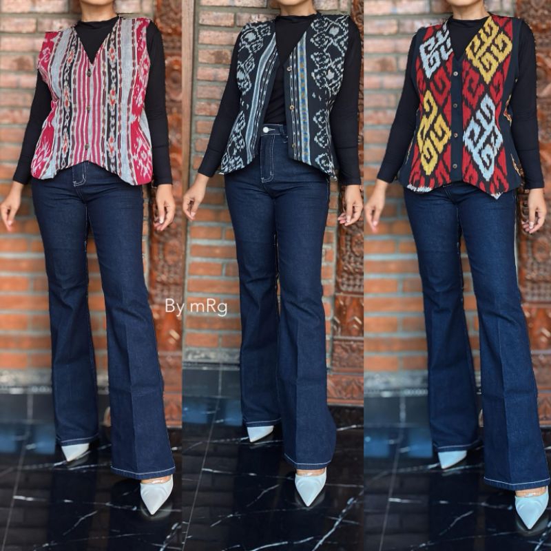 Vest Wanita Motif Batik Tenun
