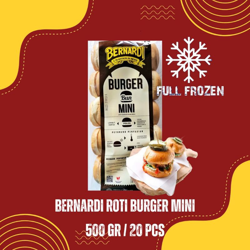 

Bernardi Roti Burger Mini Wijen Isi 20 pcs 500gr Full Frozen