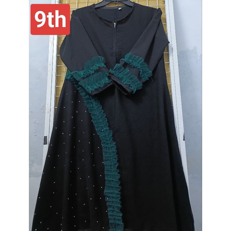 ABAYA ANAK PEREMPUAN USIA 9 TAHUN/ GAMIS HITAM JETBLACK TEMBORO