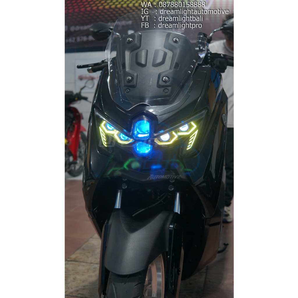 Yamaha NMAX Neo Turbo Lampu Depan Headlamp Custom Projector Projie BILED Matrix BMW AES 3D HexaFrame