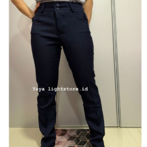 Celana Kerja Wanita Merk Demost Kantong Kancing Celana Bahan