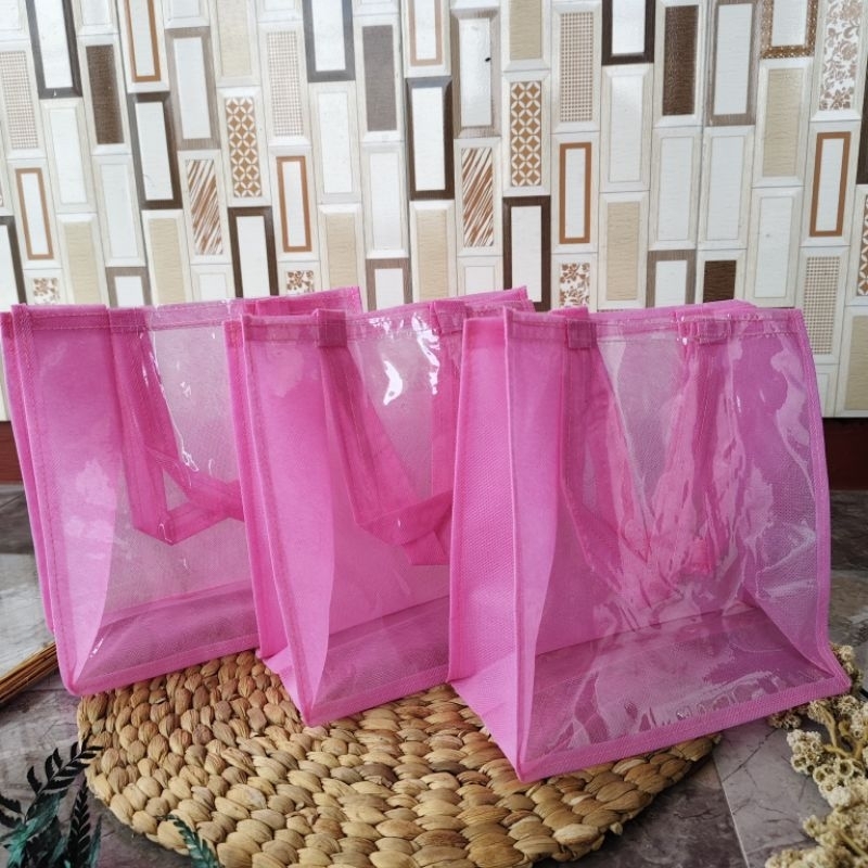 

TAFBABY - Tas Mika Transparan Mix Warna Ulang Tahun Souvenir Hampers Hajatan Hampers Ultah Goodie Bag Bingkisan 20x10x20
