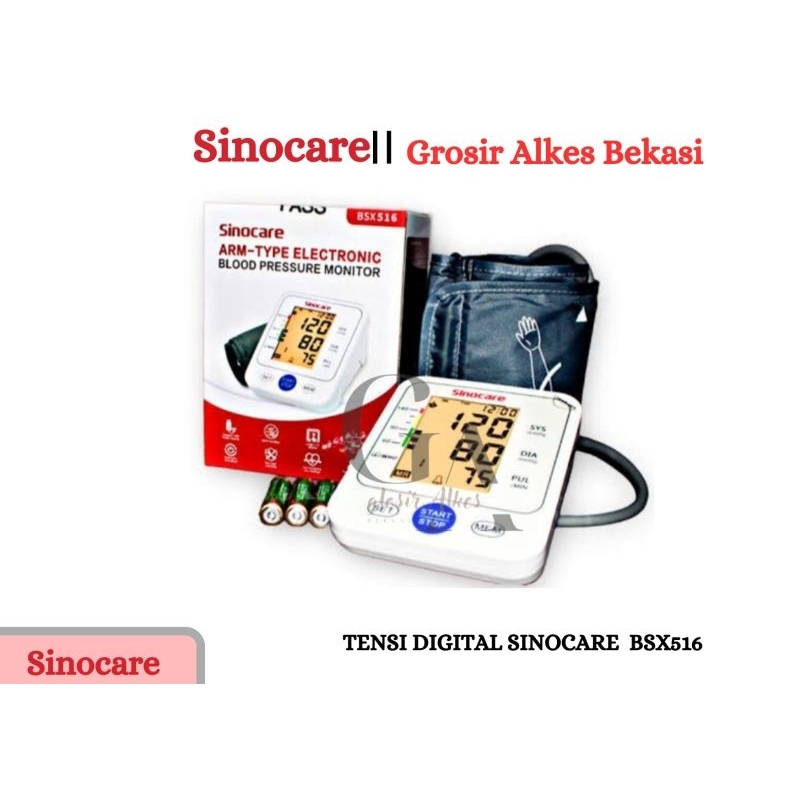 Alat Tensi Darah Digital Otomatis Sinocare BSX516 (Bahasa Indonesia) Tensi Digital Alat Cek Tensi Da