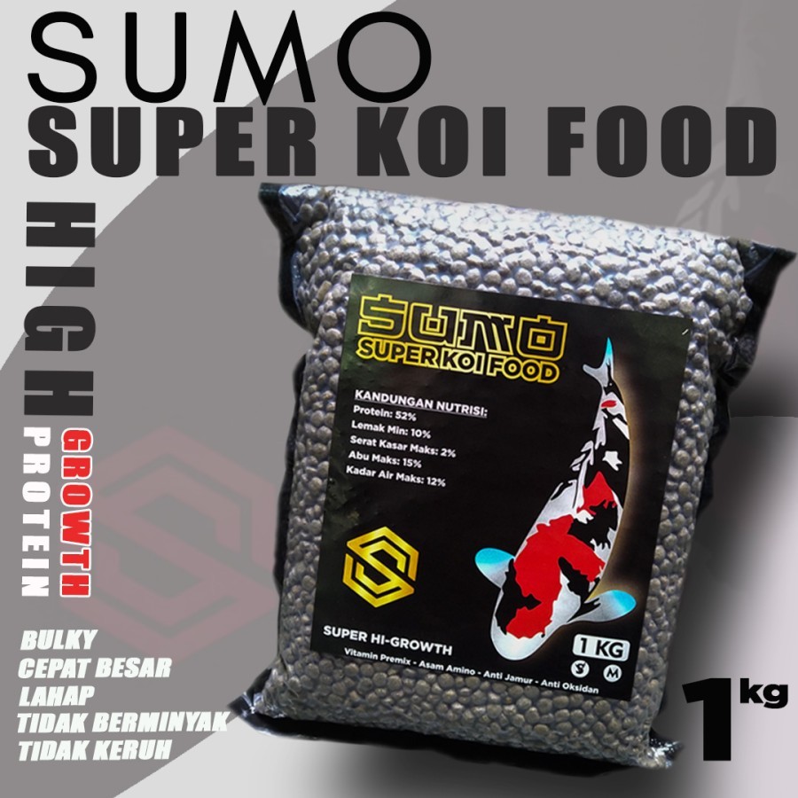 Repack Pakan Pelet Makanan ikan Koi Sumo grow 100 gram