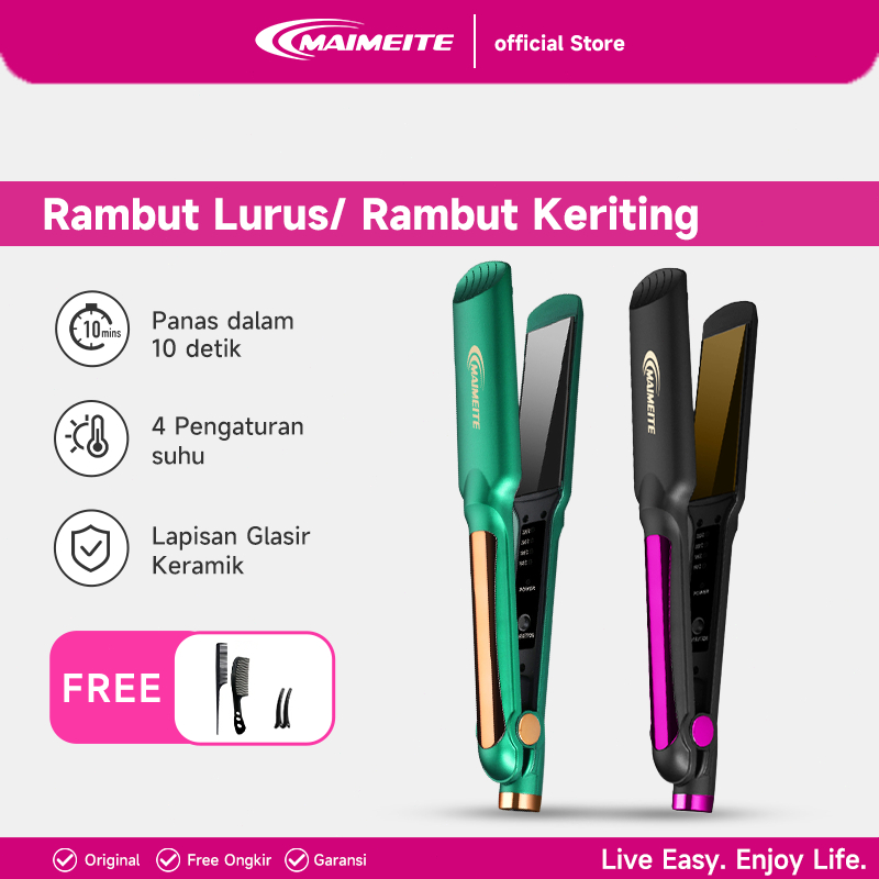 MAIMEITE Catokan Rambut Hair Straightener Curly Catok Rambut Lurus Keriting 2 IN 1 Catokan Pelurus R