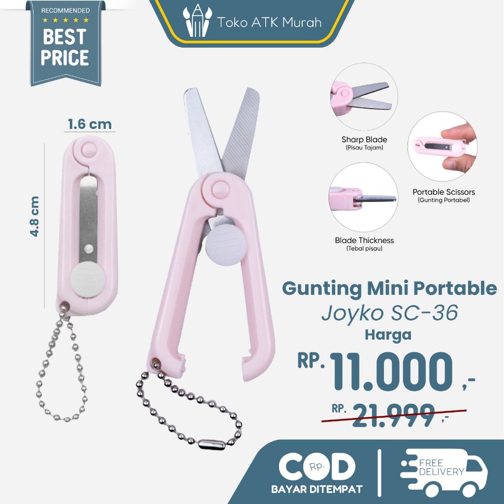 

Gunting Mini Portable Scissors Joyko SC-36 Gantungan