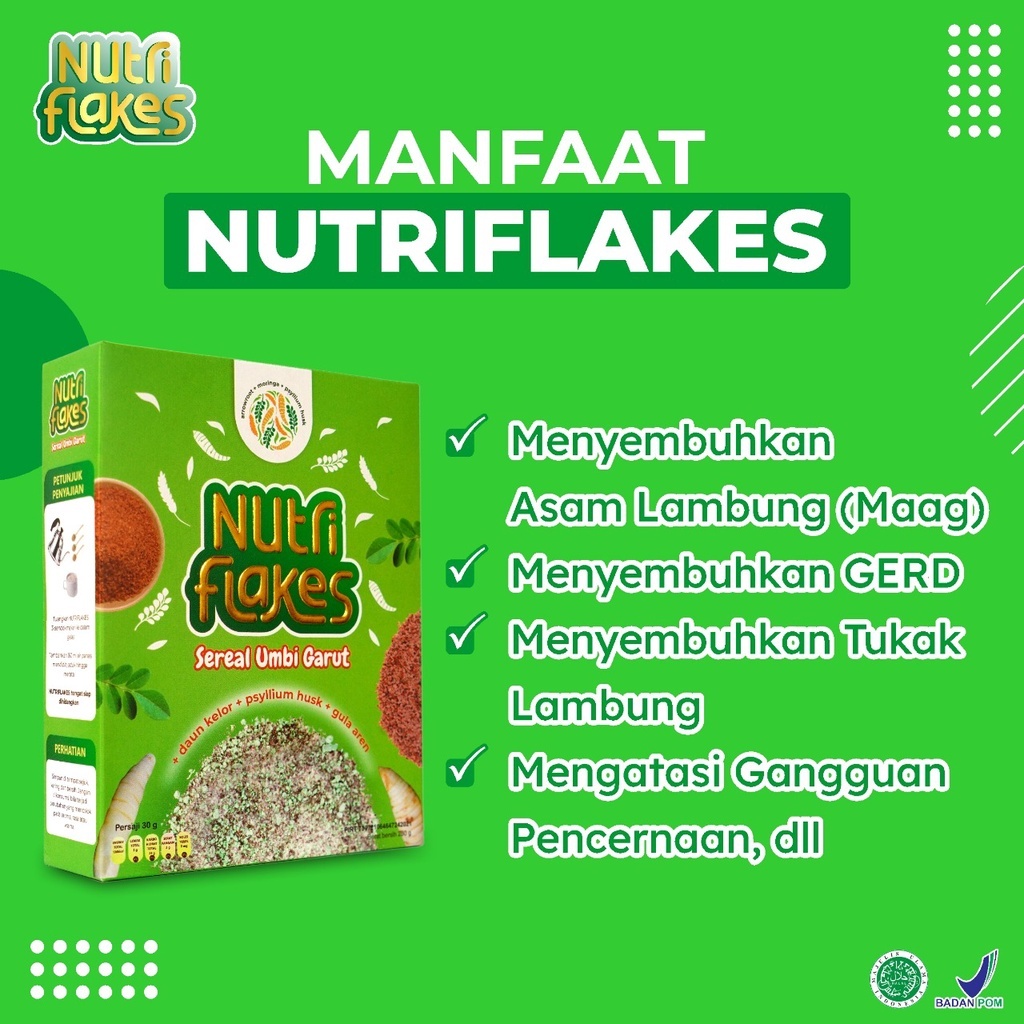 

Nutriflakes - Makanan Sarapan Sereal Perbaiki System Sistem Pencernaan Kontrol Kadar Gula Darah & Tingkatkan Antibodi Imunitas Tubuh Cereal Diet Pelangsing Cegah Penyakit Jantung Bantu Turunkan Berat Badan BB Isi 280gr