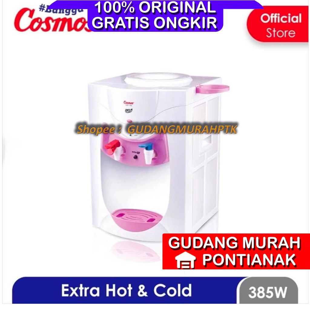 Dispenser Cosmos DINGIN ES & EXTRA Panas + kran PENGAMAN AIR PANAS CWD 1300 GARANSI RESMI COSMOS