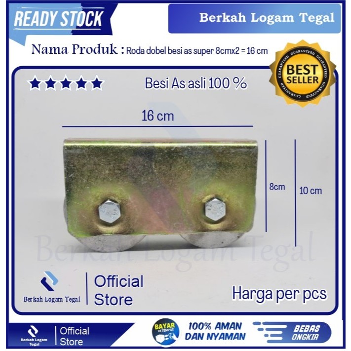 Roda Pagar 8 cm Super Ganda Besi Roda Double