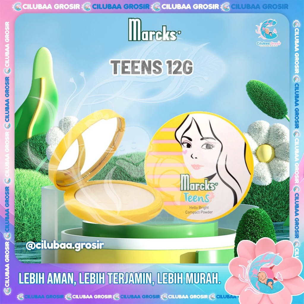 Marcks Teens Compact Powder Padat 12gr || Healthy Glow Finish Look || Compact Powder With UV Protect