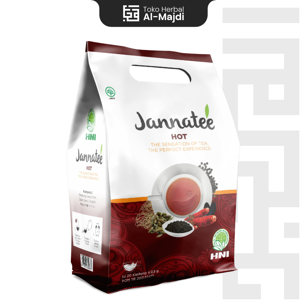 

JANNATEE HOT Teh Herbal untuk Kesehatan dan Penambah stamina bagi para pekerja keras diramu