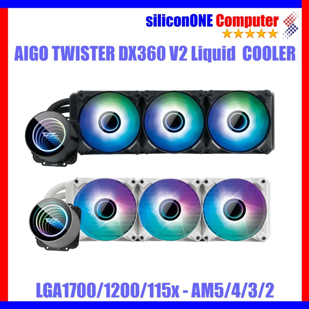 AIGO Twister DX360 ARGB DX-360 Liquid AIO Black / White Darkflash