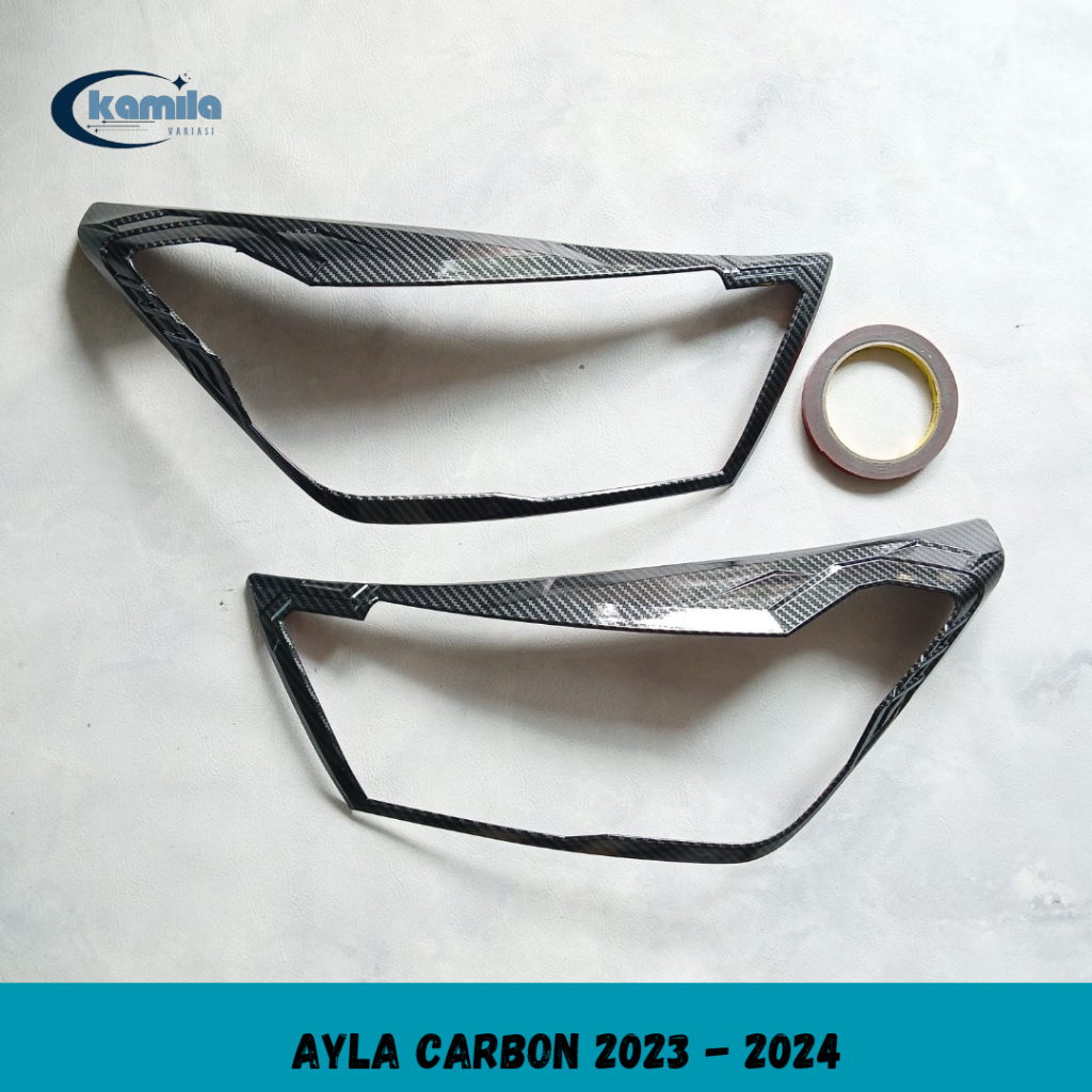 Garnish Lampu Depan Mobil Ayla 2023 - 2024 Carbon