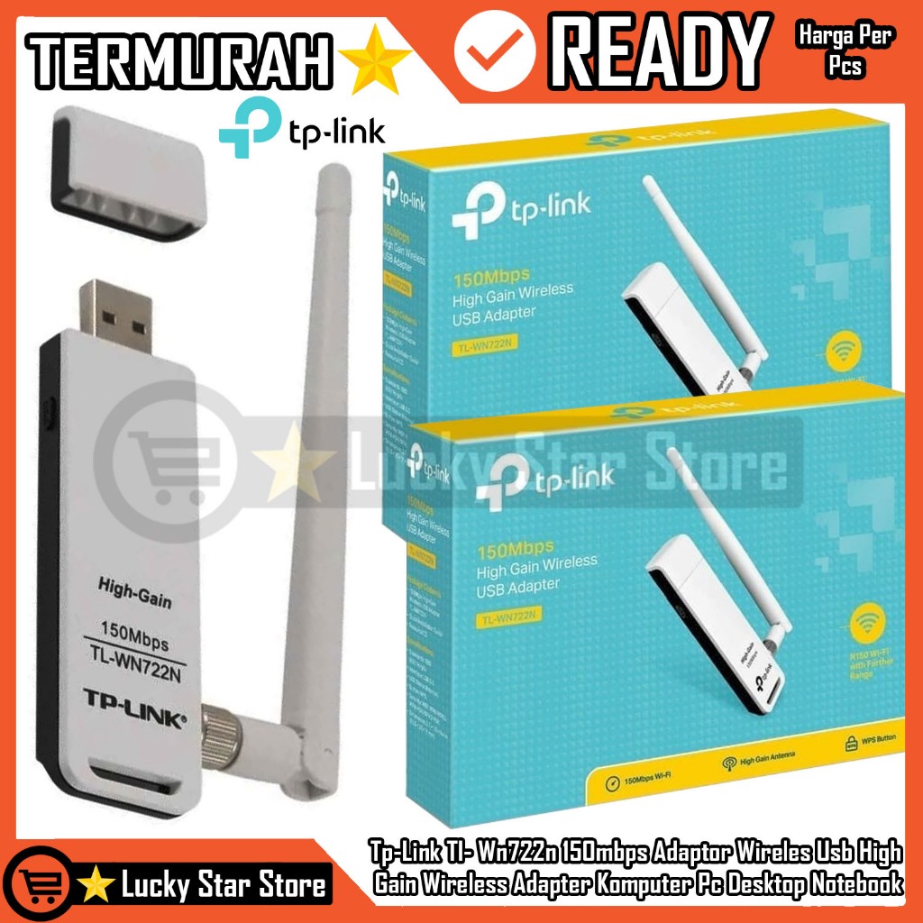 Tp-Link Tl- Wn722n 150mbps Adaptor Wireles Tp Link Aksesoris Usb High Gain Wireless Adapter Komputer