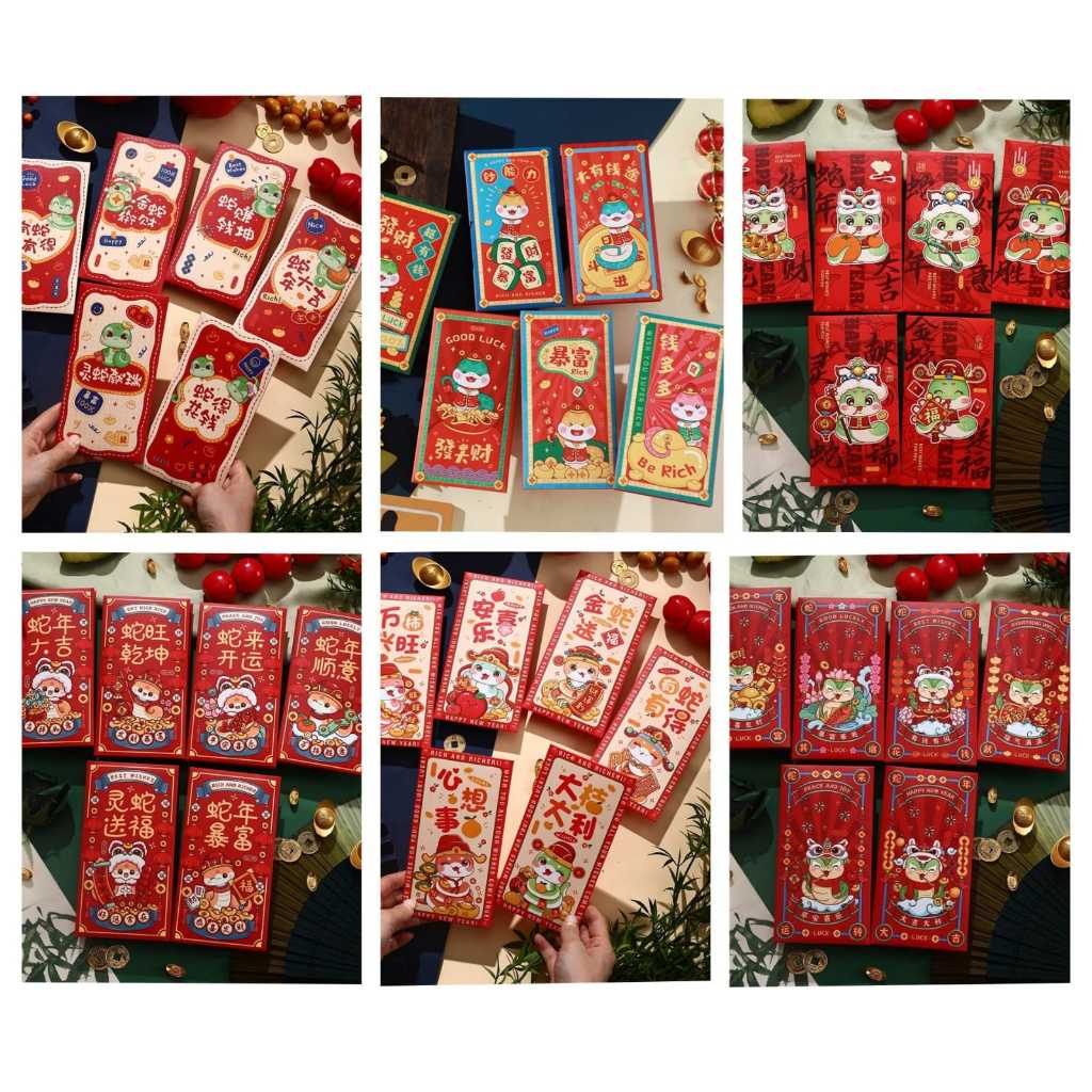 

Angpao Imlek Ular 2025/Angpao Premium Chinese New Year/Hongpao Ular Tahun Baru/ Angpao imlek sincia isi 6pcs 2025