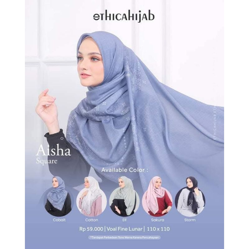 HIJAB ETHICA SEGIEMPAT MOTIF AISHA SQUARE BY ETHICA HIJAB