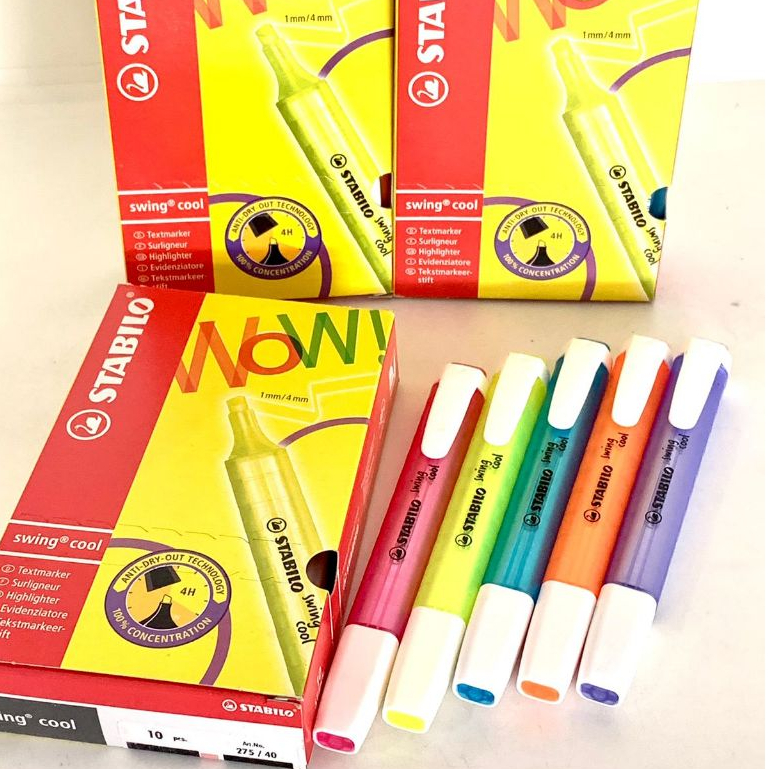 

STABILO SWING COOL FLUORESCENT BASIC COLORS COLLECTION | KOLEKSI 8 WARNA NEON TEXTMARKER HIGHLIGHTER