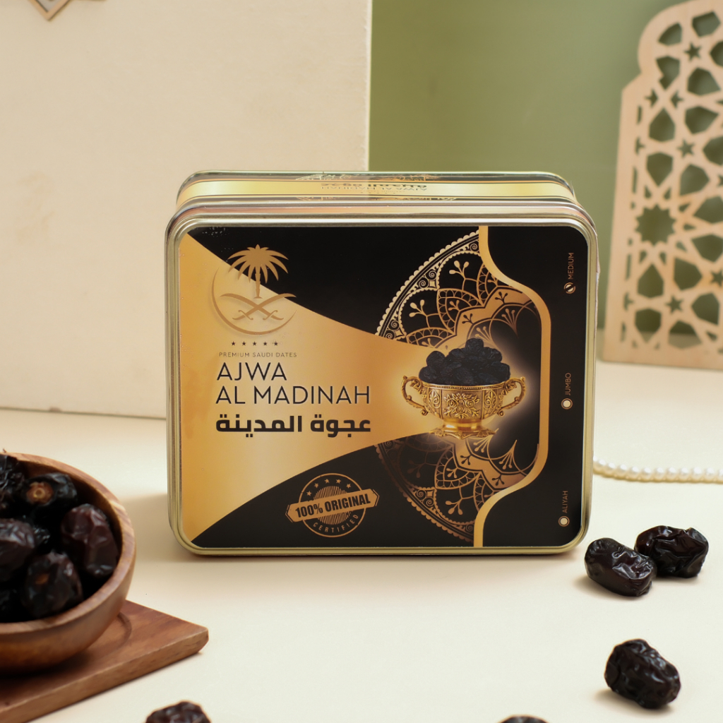 

Kurma Ajwa Super Al Madinah Kaleng Premium 1kg - Kurma Nabi Premium Asli Madinah Al Bayan Haramain