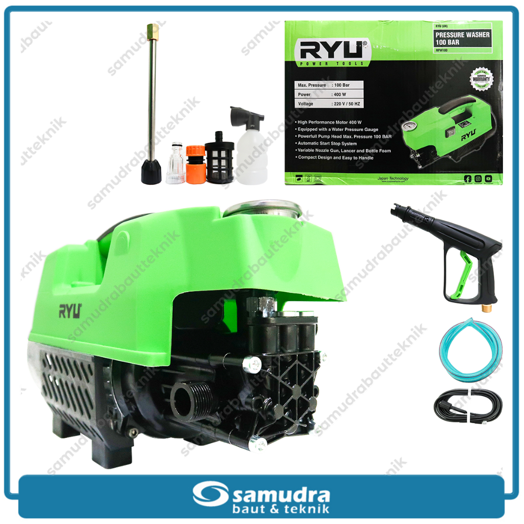 RYU RPW100 Mesin Jet Cleaner Steam Cuci Motor Mobil Listrik High Pressure