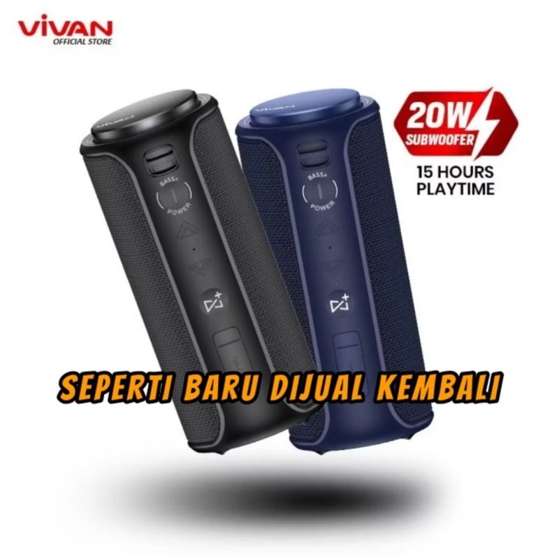 Speaker Portable VIVAN Bluetooth Speaker VS30 Portable Waterproof IPX7 Subwoofer 20W 15 Jam Playtime