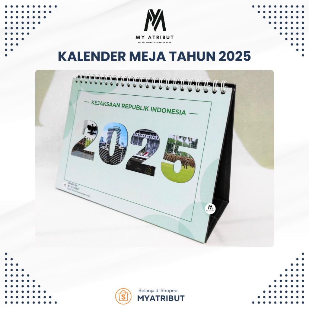 

Kalender Meja Tahun 2025 Kejaksaan RI ukuran 21 cm × 15 cm