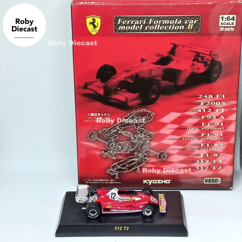 Kyosho Ferrari 1:64 312 T2 No.12 Reutemann Ferrari Formula Car Model Collection II