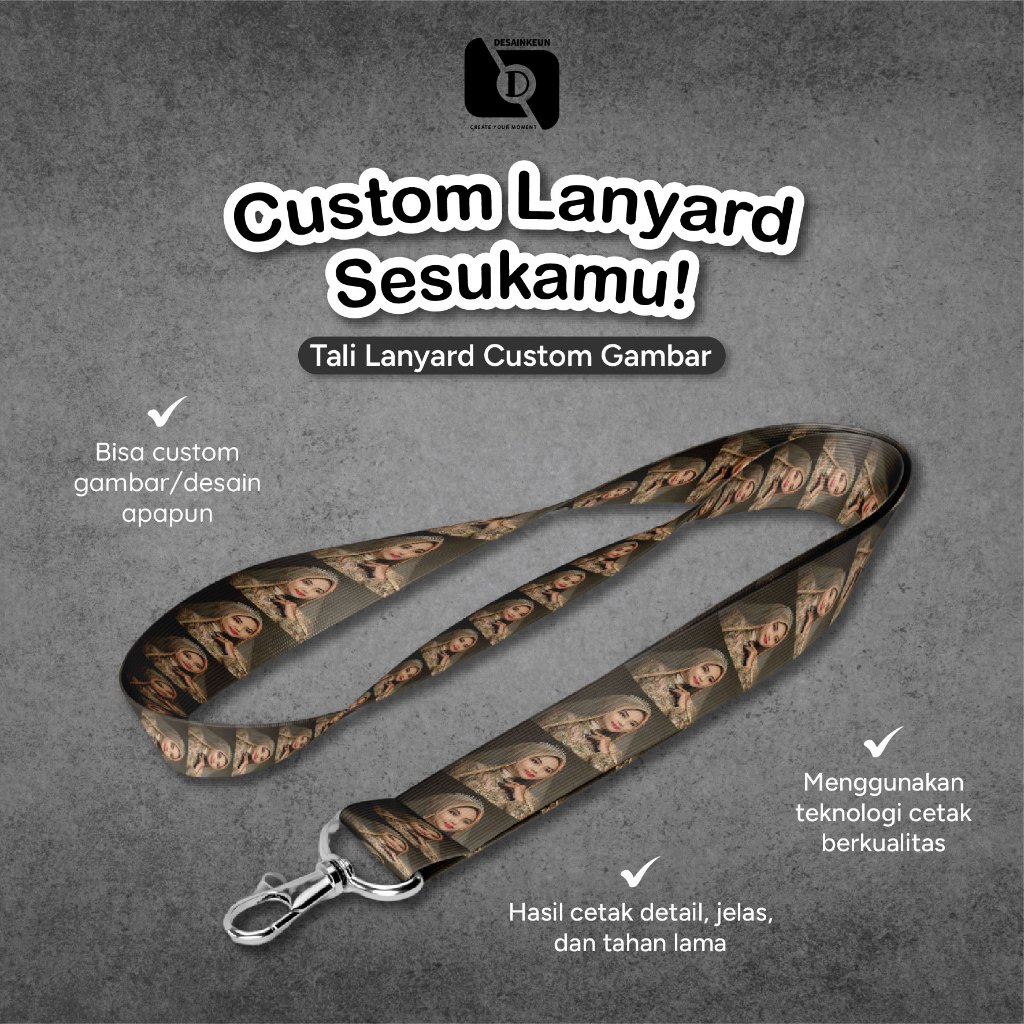 

Tali Lanyard Custom Gambar Desain Unik Sesuai Keinginan Anda Cetak Full Color 2 Sisi Untuk Id Card Atau Aksesoris