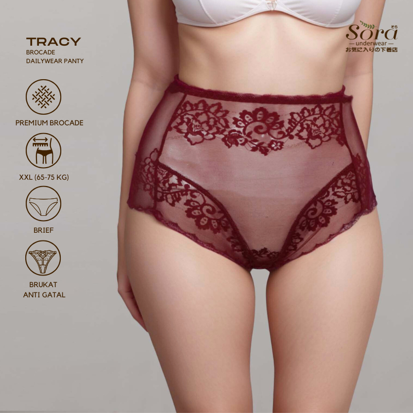 Celana dalam cd pakaian dalam underwear wanita perempuan dewasa jumbo big size transparan brukat 214