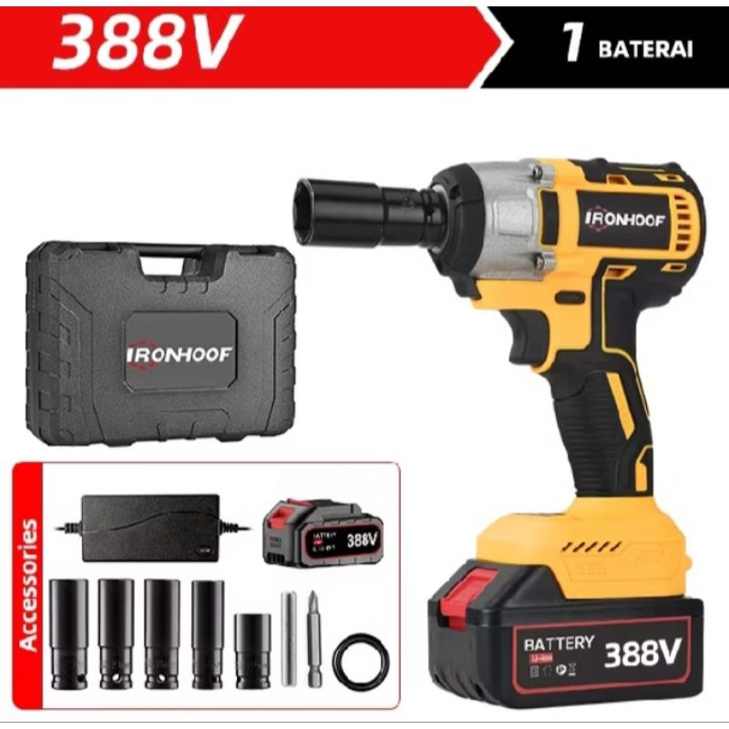 Ironhoof Impact wrench cordless 288V/388V, Mesin Bor Elektrik